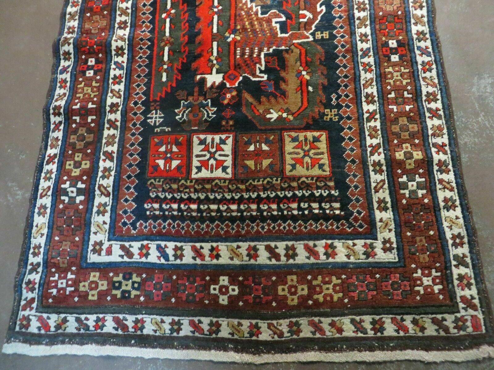 3' 7" X 14' Antique Handmade Caucasian Wool Rug Carpet Nice - Nuvé