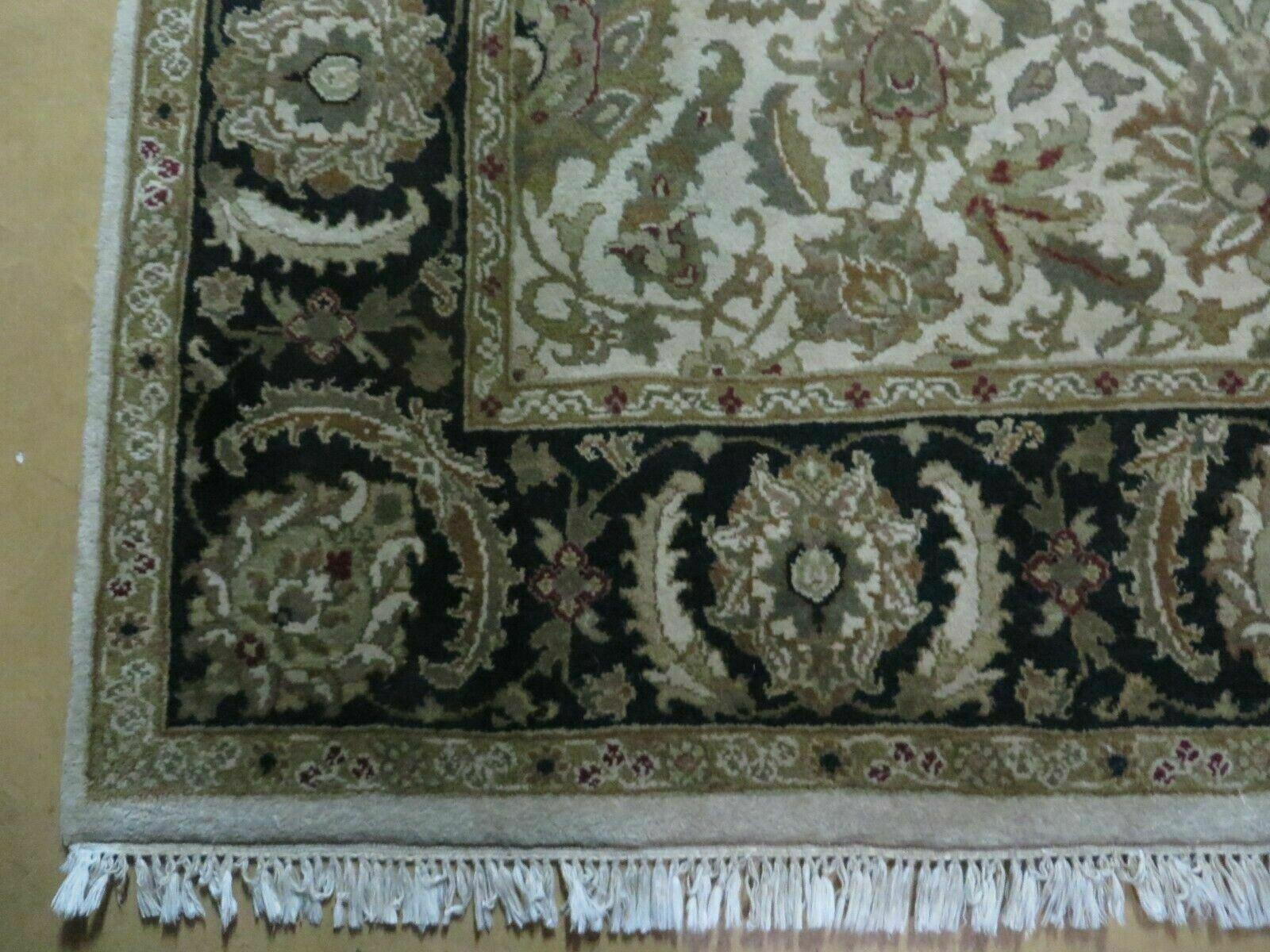 6' X 9' Vintage Handmade India Top Quality Jaipur Floral Oriental Tea Wash Nice - Nuvé