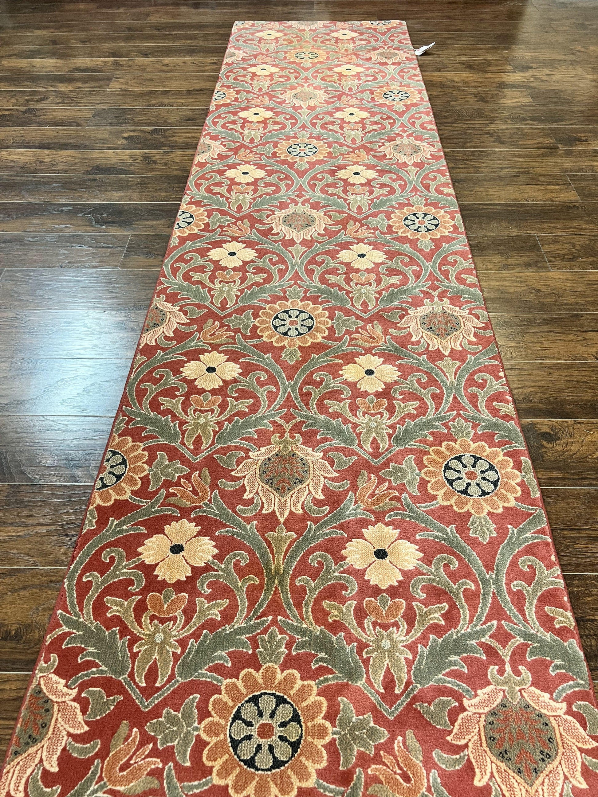 Runner Rug 3 x 14.7, Long Hallway Rug, Wool, Power Loomed, Contemporary, Floral - Nuvé