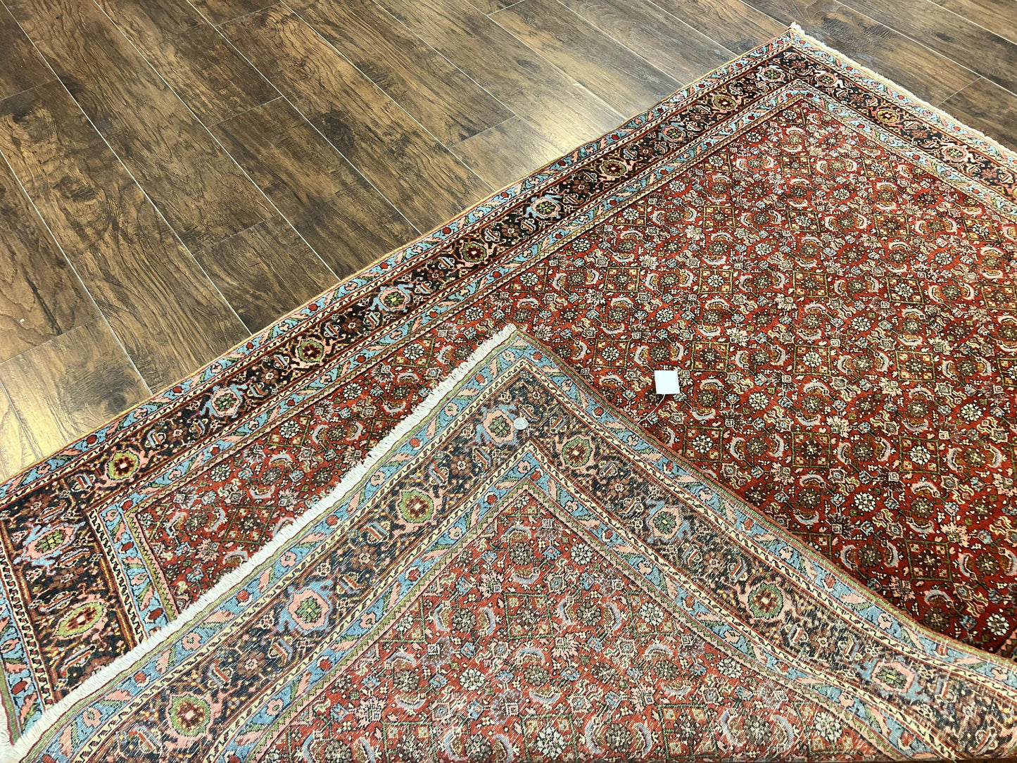 Antique Persian Bidjar Rug 5x7, Repeated Allover Herati Pattern, Red, Handmade Wool Carpet - Nuvé