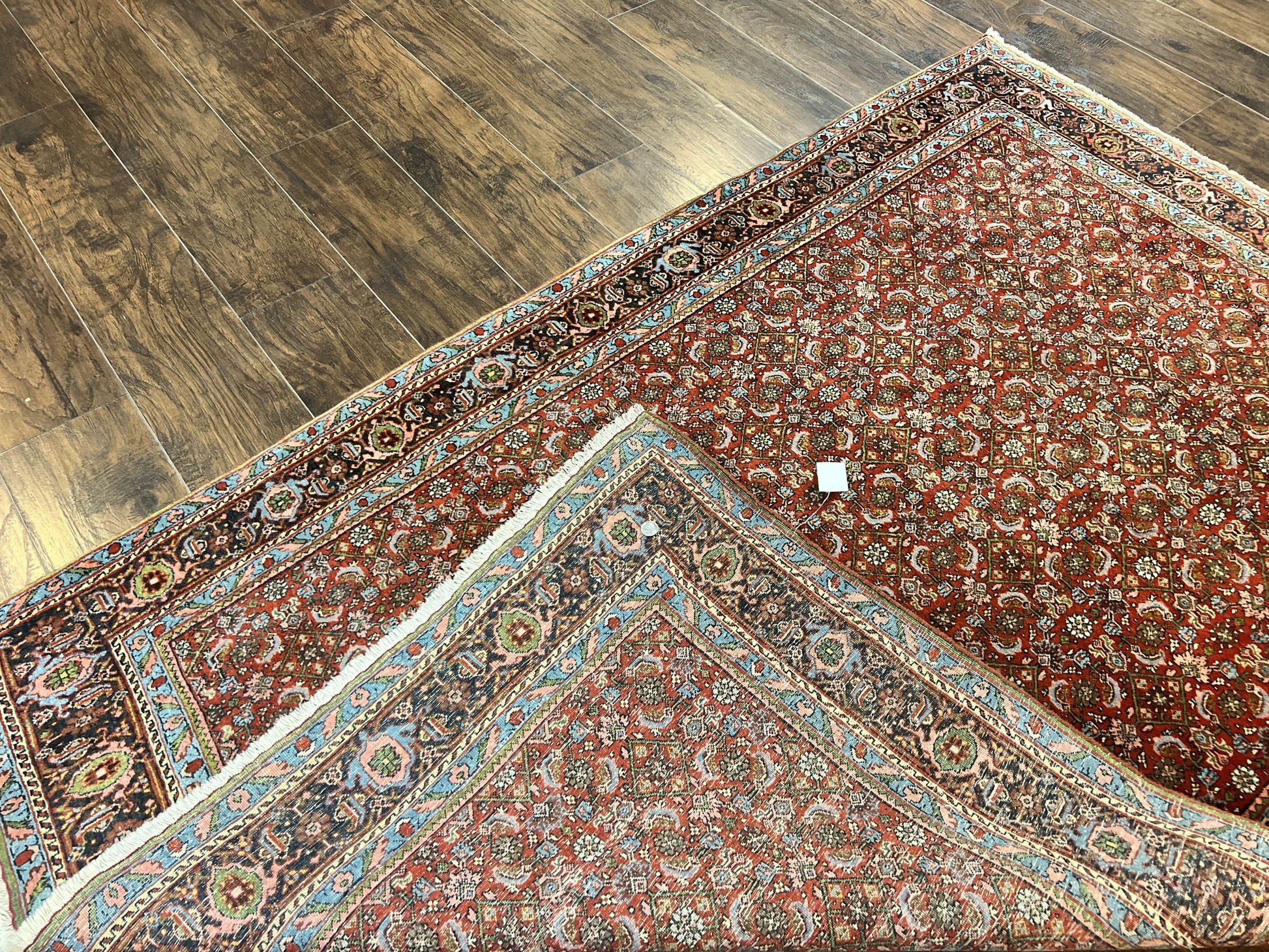 Antique Persian Bidjar Rug 5x7, Repeated Allover Herati Pattern, Red, Handmade Wool Carpet - Nuvé