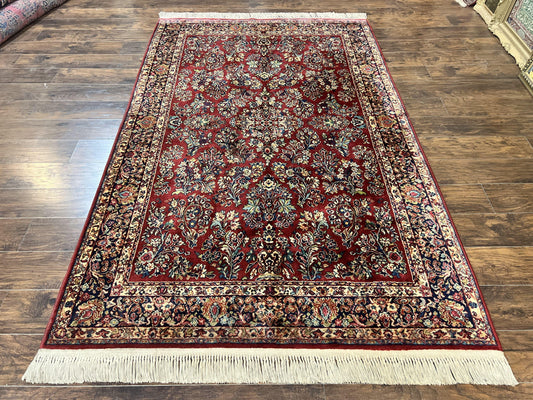 Karastan Rug 5.9 x 9 Red Sarouk #785, Wool Karastan Carpet, Original 700 Series, Vintage Karastan Oriental Rug Discontinued - Nuvé