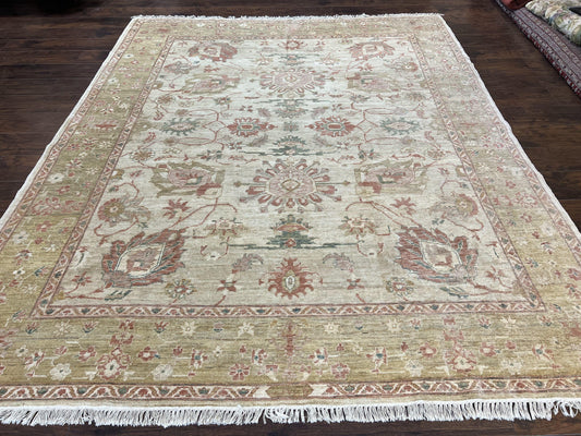 Turkish Oushak Rug 8x10, Hand Knotted Wool Turkish Oushak Carpet 8 x 10 ft, Farmhouse Rug, Neutral Colors, Vintage Handmade Turkish Area Rug - Nuvé