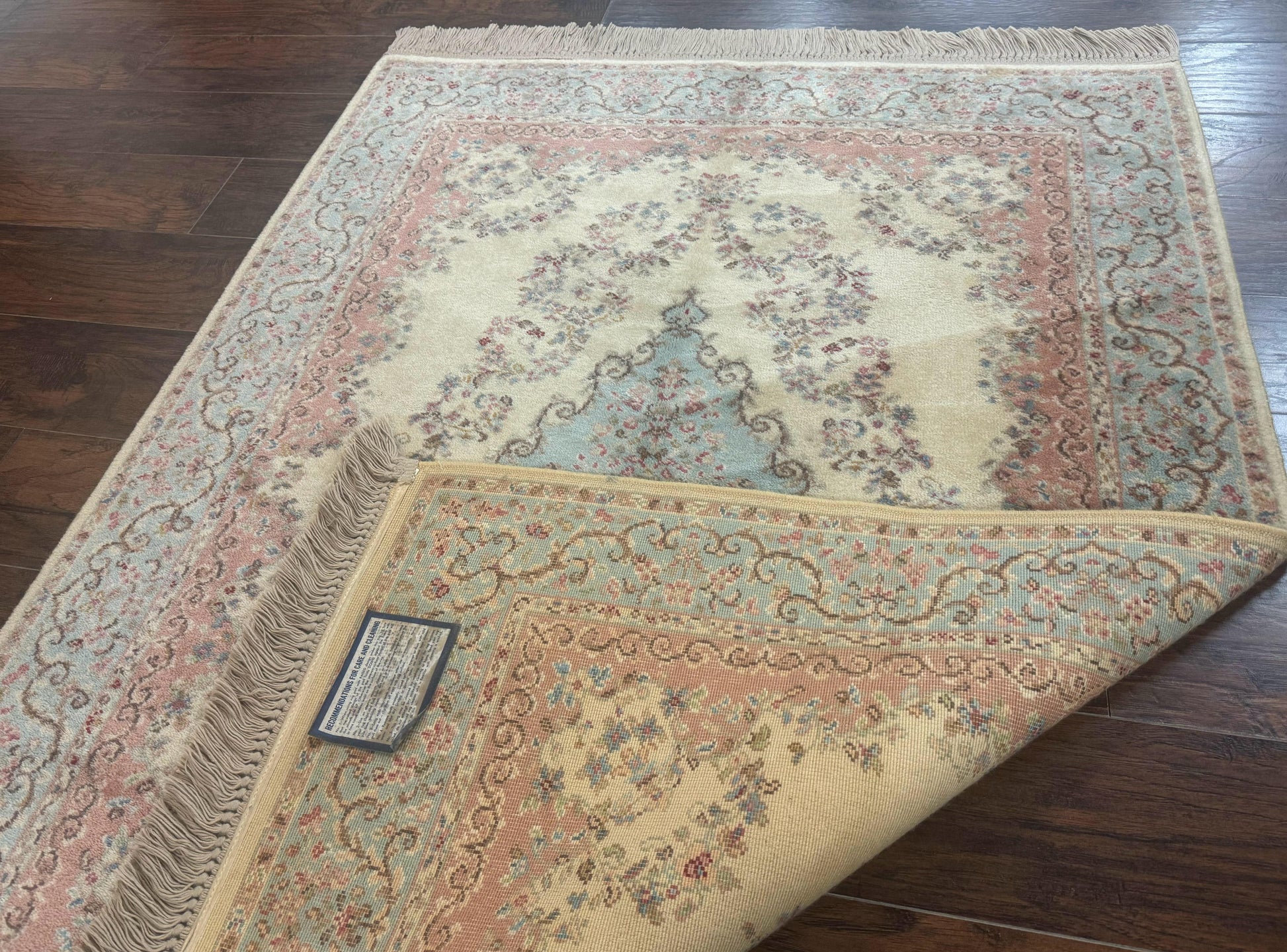 Karastan Rug 4x6, Pastel Ivory Kirman Rug #784, Wool Karastan Carpet, Original 700 Series, Vintage Karastan Area Rug, Discontinued - Nuvé