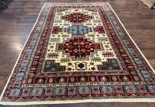 Turkish Kazak Rug 6x9, Geometric Medallions - Nuvé