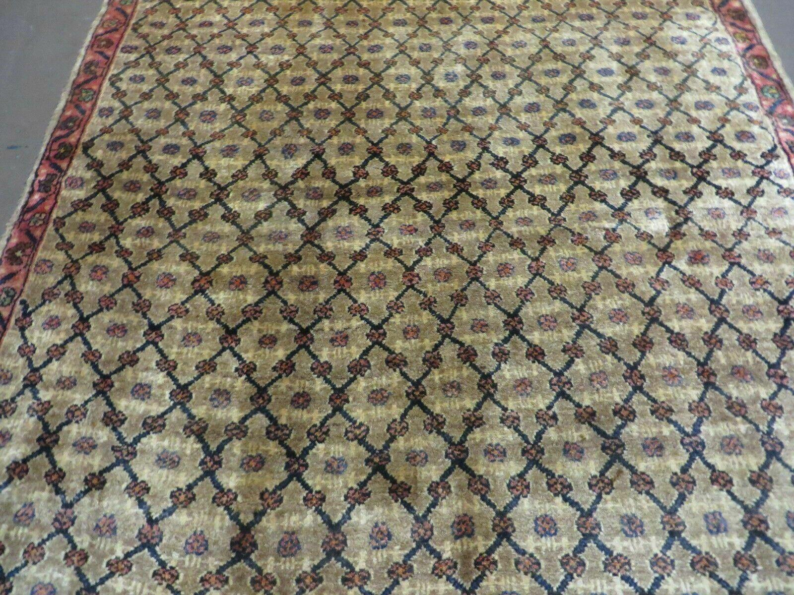 4' X 6' Handmade Indian Allover Wool Rug Camel Hair Color #119 - Nuvé