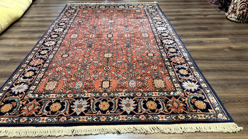5.9 x 9 Karastan Serapi Rug #729, Wool Karastan Carpet, Original 700 Series, Red and Dark Blue, Discontinued, 6x9 Vintage Karastan, Rare - Nuvé
