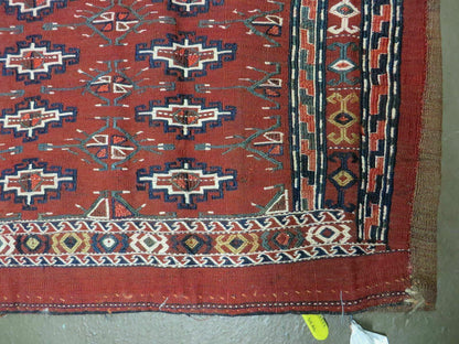 45" X 32" Antique Handmade Bokhara Turkoman Yomud Chuval Wool Rug Soumak NICE - Nuvé