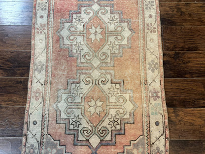 Antique Turkish Runner Rug 3 x 9.6, Farmhouse Rug, Geometric Runner, Handmade, Vintage Rug for Modern Home - Nuvé