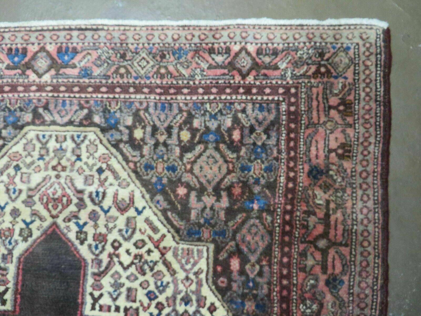 4' X 5' Antique Handmade India Floral Oriental Wool Rug Brown Vegetable Dyes - Nuvé