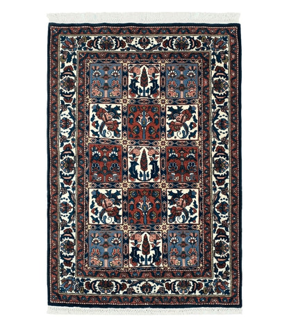 4' X 6' Vintage Handmade Indian Panel Design Wool Rug Veg Dyes