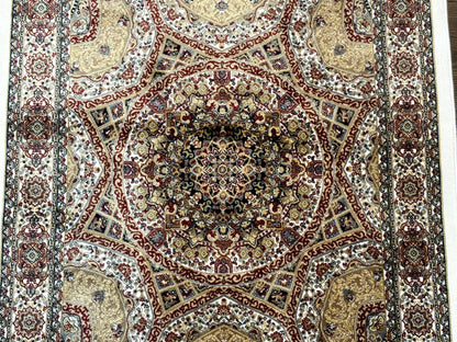 Turkish Silk Runner Rug 2.6 x 12, Hereke Mamluk Runner, Bamboo Silk, New - Nuvé