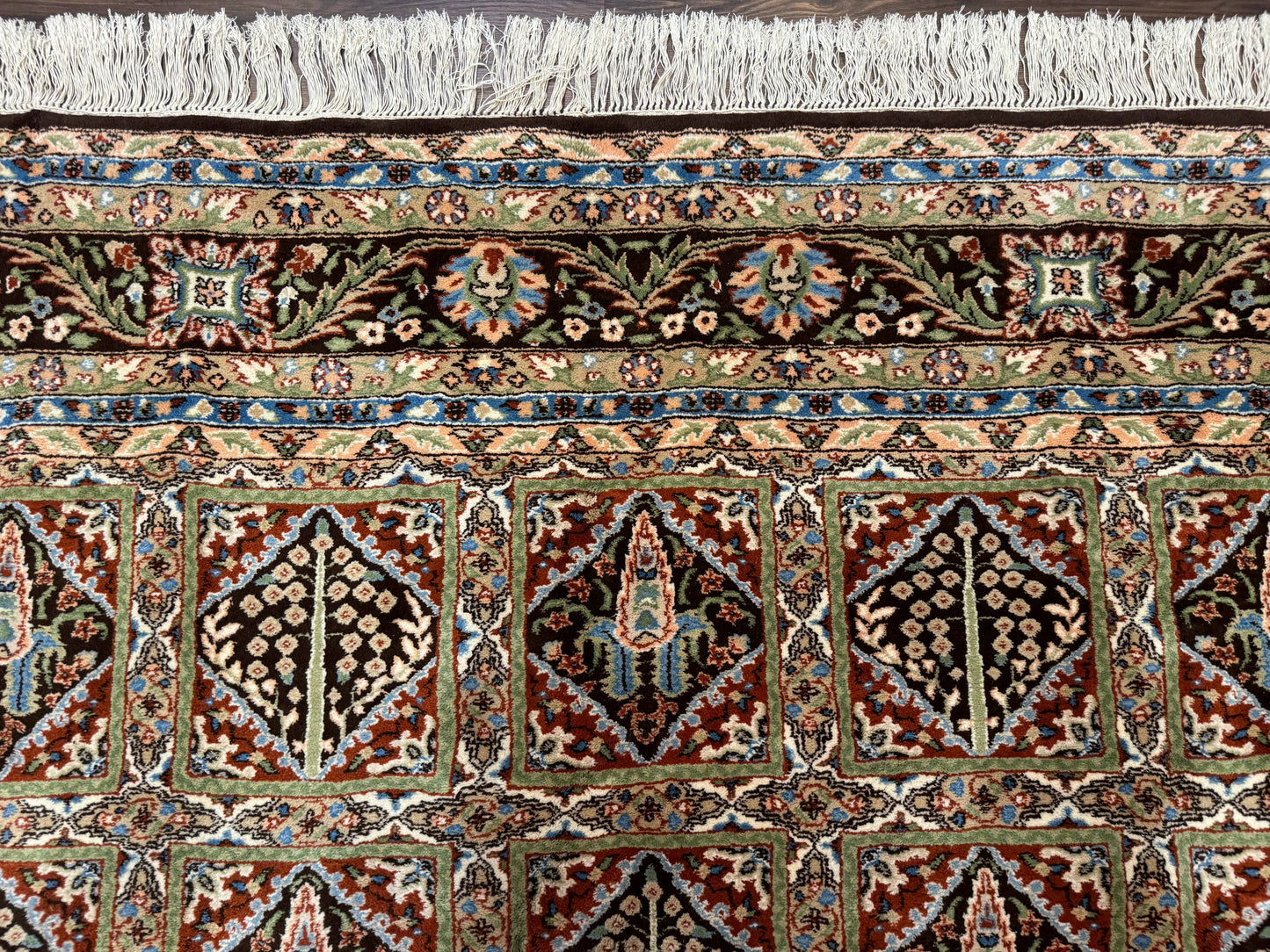 Sino Persian Rug 8x10, Panel Design, Brown, Multicolor, Wool, Cedar Trees - Nuvé