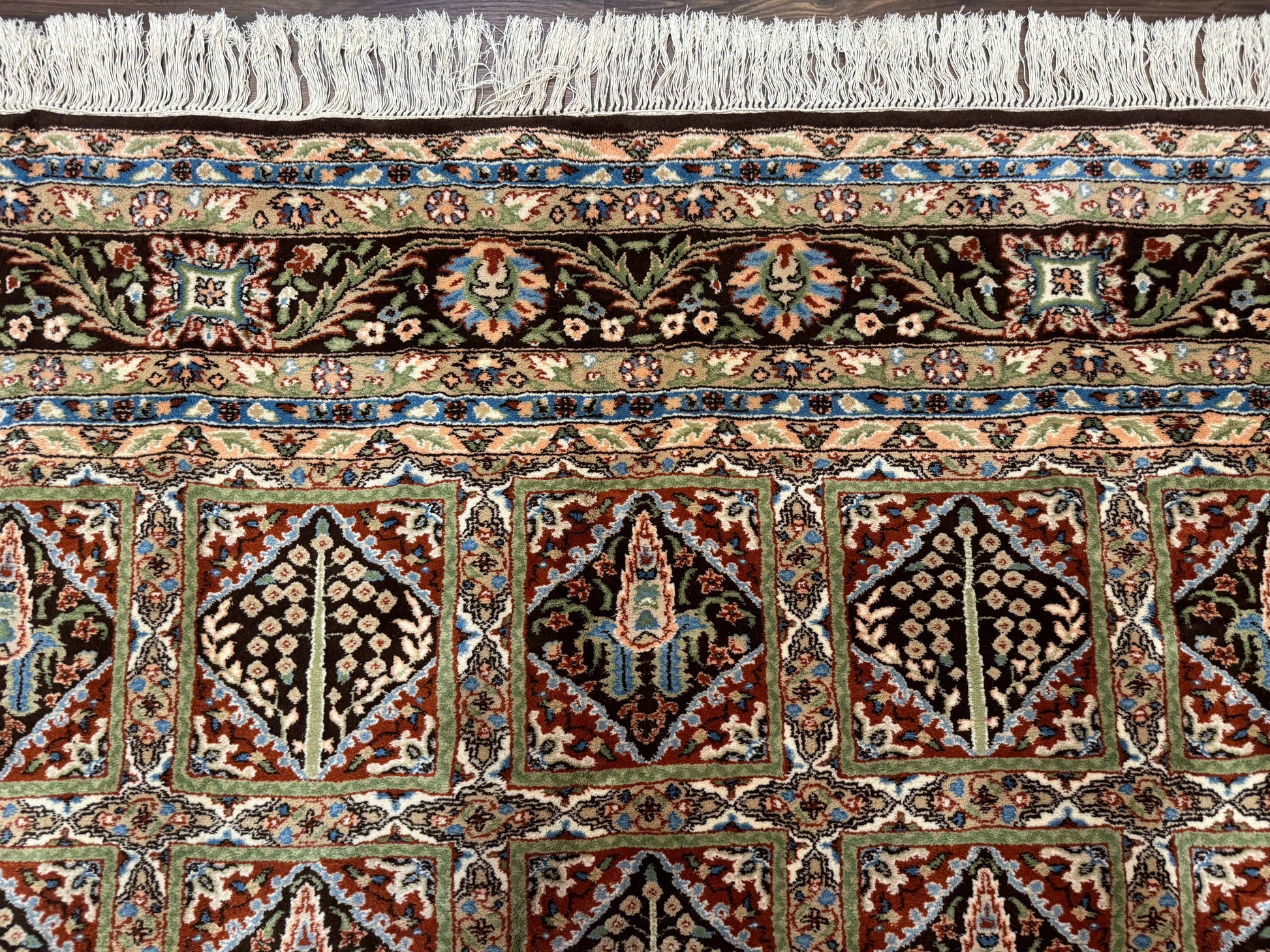 Sino Persian Rug 8x10, Panel Design, Brown, Multicolor, Wool, Cedar Trees - Nuvé
