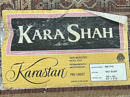 Karastan Rug 8x10, Kara Shah Red Bidjar, Belgium Power Loomed Rug, Wool Pile Karastan Rug, Vintage - Nuvé