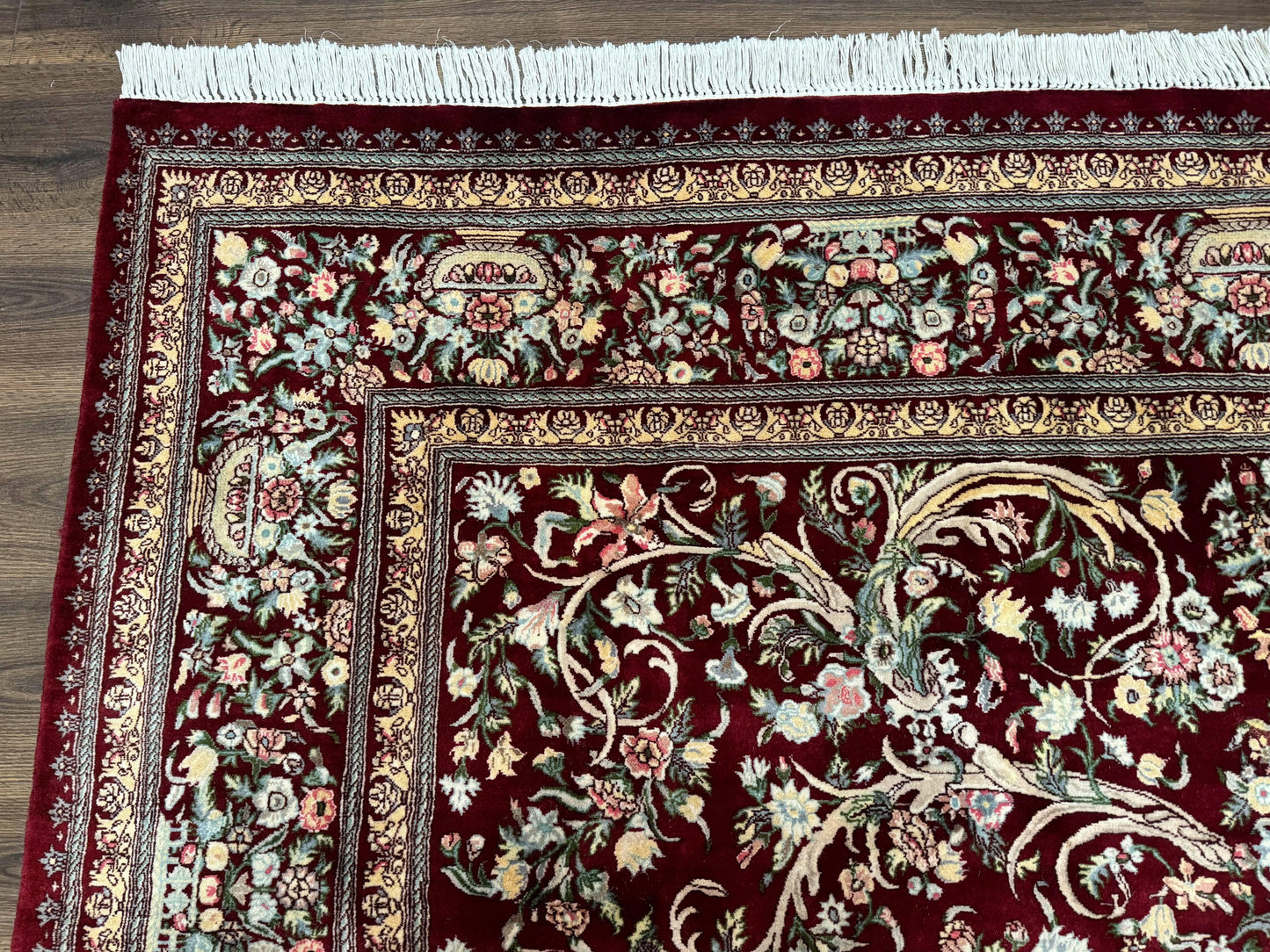 Burgundy Persian Rug 8x10, Pak Persian Floral Carpet, Very Fine 300 KPSI - Nuvé