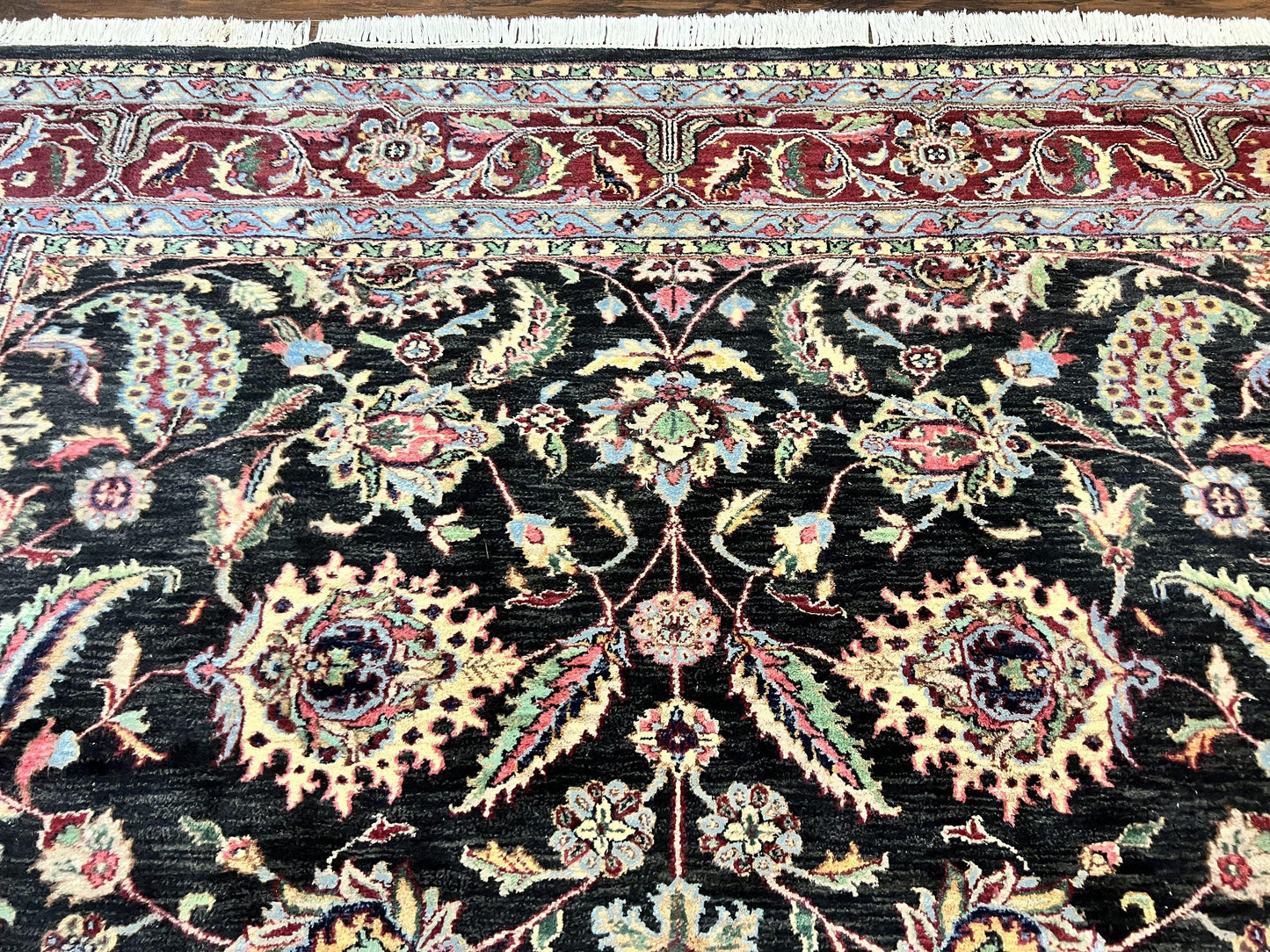 Indo Persian Rug 8x10, Nourison Carpet, Floral, Hand Knotted Vintage Wool Rug - Nuvé