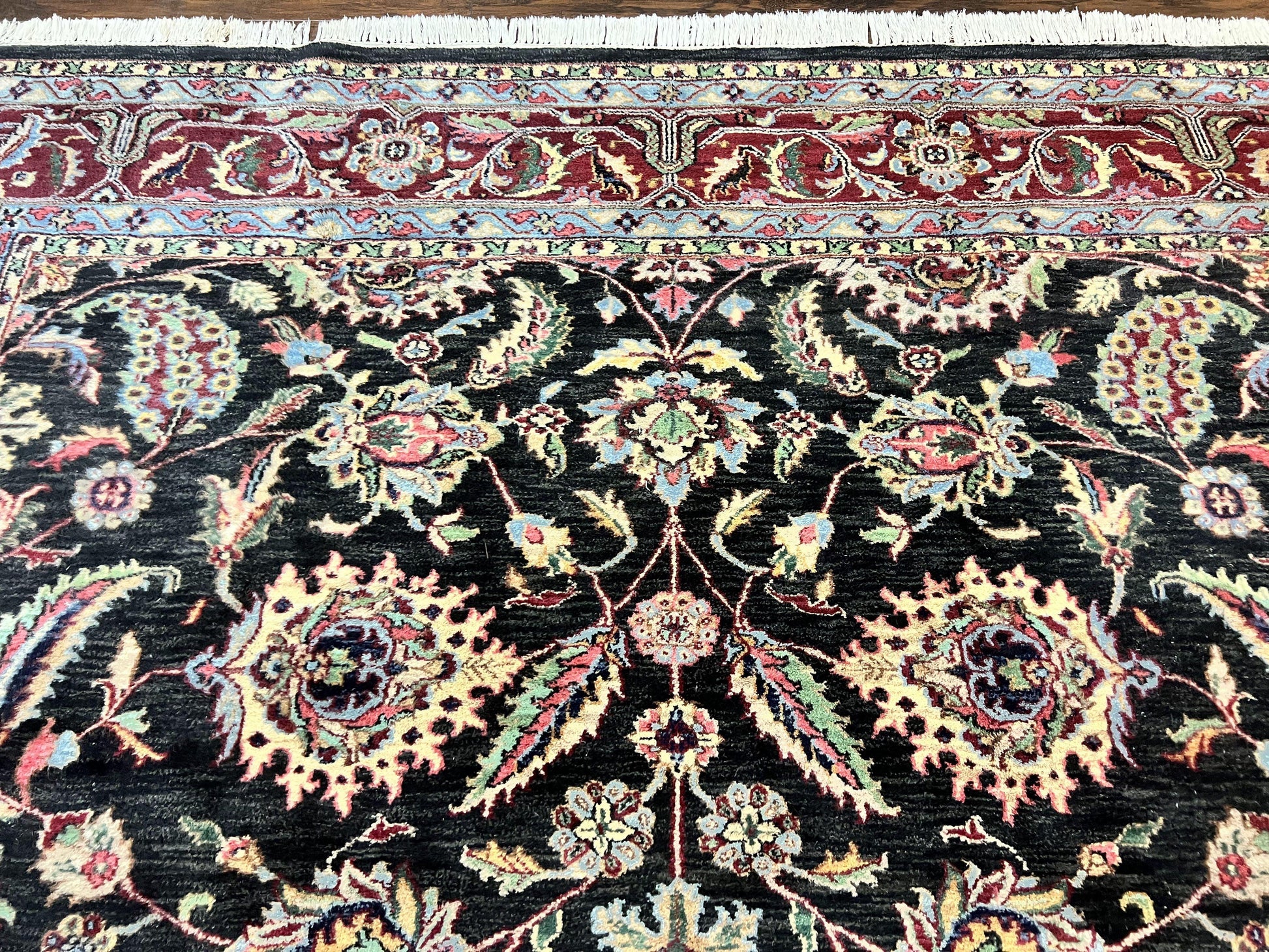 Indo Persian Rug 8x10, Nourison Carpet, Floral, Hand Knotted Vintage Wool Rug - Nuvé