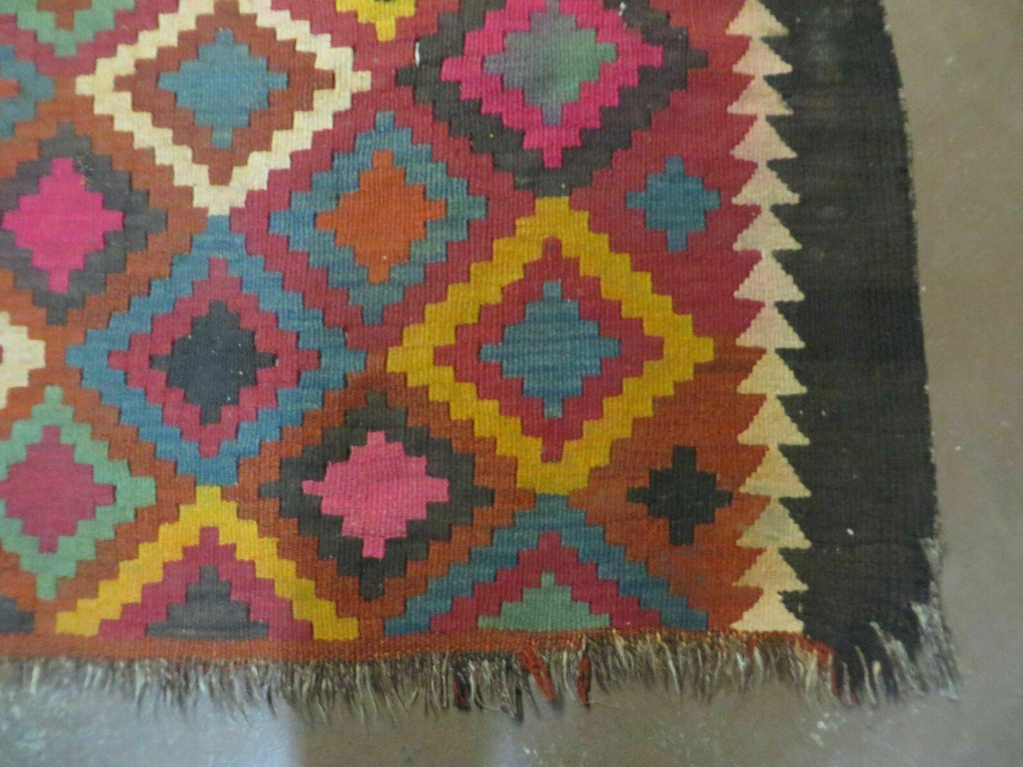 7' X10' Antique Afghan Kilim Handmade Flat Weave Wool Rug Vegy Organic Colorful - Nuvé