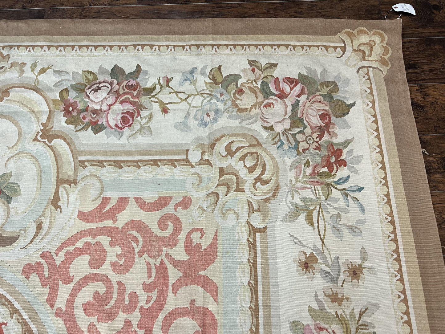 Aubusson Rug 10x14, Wool Handmade Vintage Carpet, Elegant French European Design Rug, Large Room Sized Aubusson Rug, Stark Carpet - Nuvé