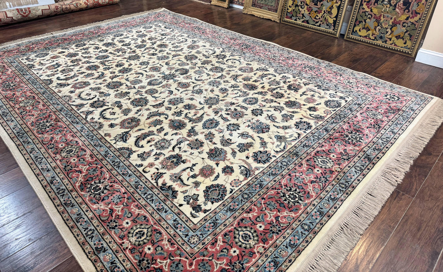 Karastan Rug 8.8 x 12, Ivory Rose Kashan #768, Wool Pile Karastan Carpet, Original 700 Series, Rare, Discontinued, Vintage - Nuvé