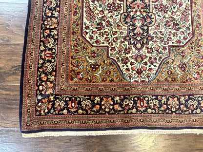 Persian Qum Rug 3.6 x 5, Kork Wool, Very Finely Hand Knotted 325 KPSI, Rare, Semi Antique - Nuvé