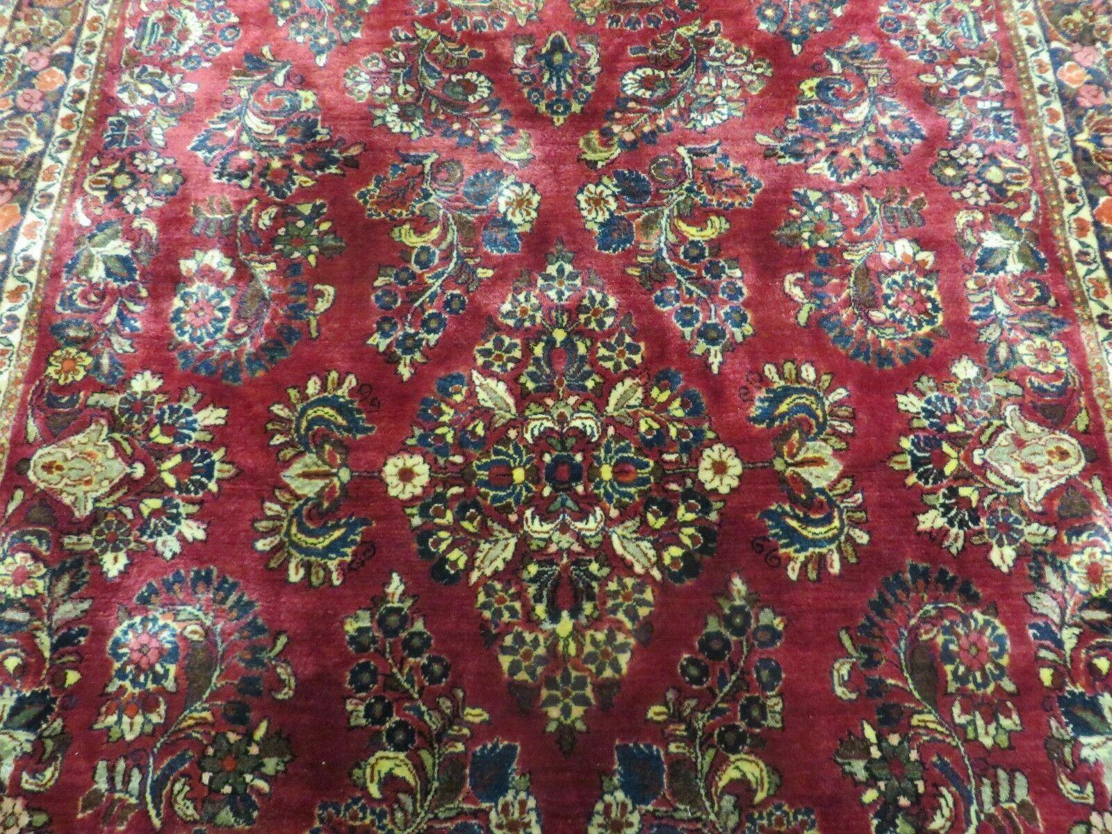 Persian Sarouk Rug 4x6, Red, Floral, Antique - Nuvé