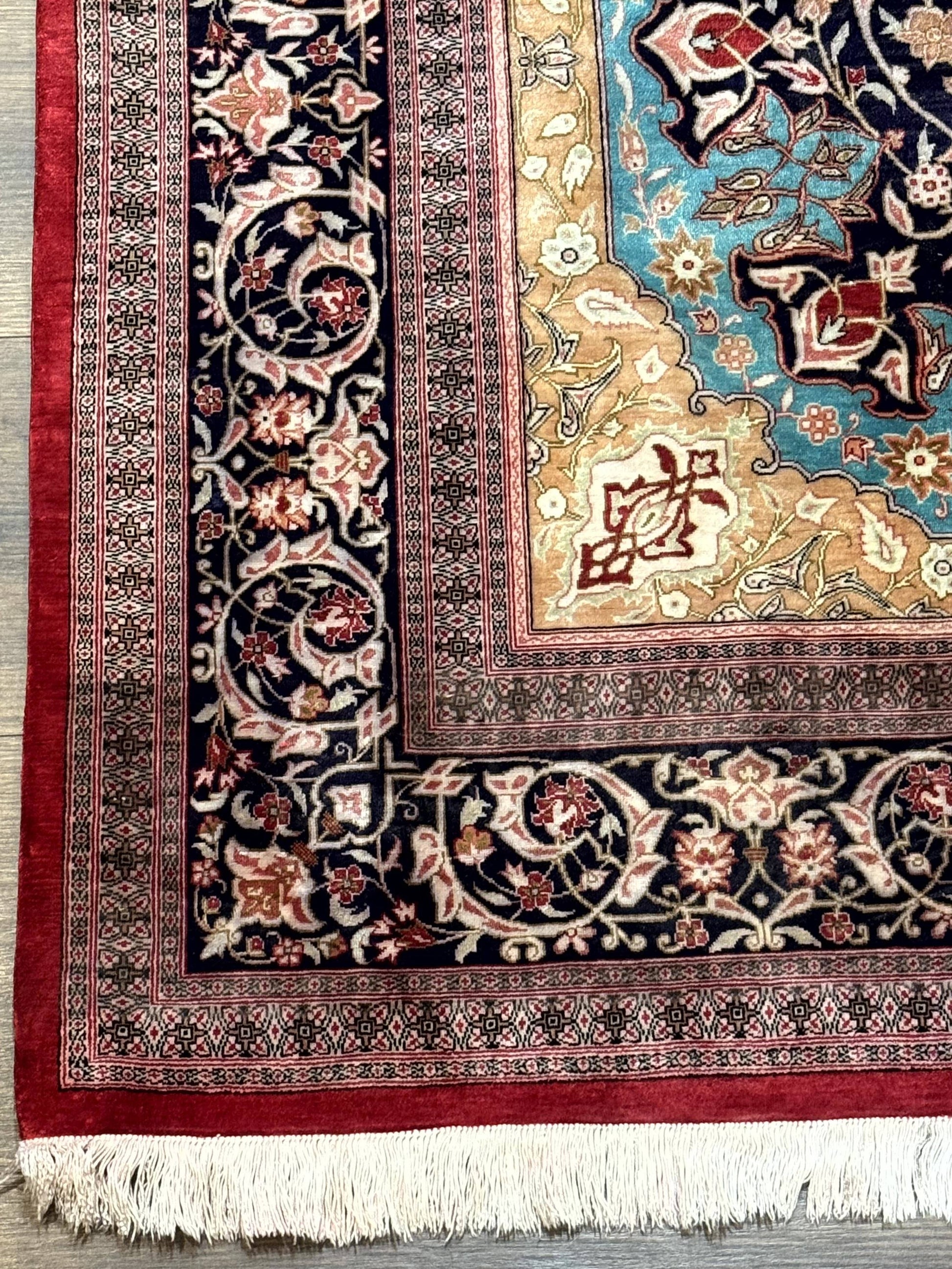 Magnificent Persian Qum Silk Rug 3x5, Exceptionally Fine 780 KPSI, Signed, Rare - Nuvé