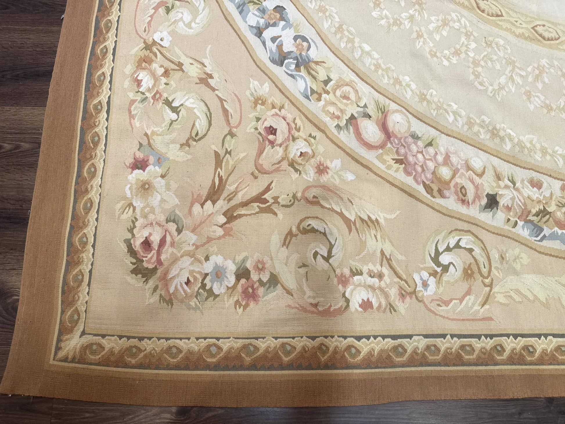 Aubusson Rug 9x12, French European Design, Floral, Elegant - Nuvé