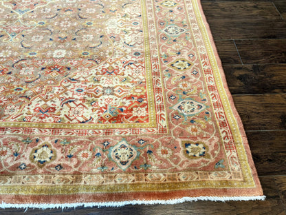 Antique Persian Tabriz Khoy Rug 8x10, Handmade Wool Carpet, Light Green Beige, Vintage Rug for Modern Home - Nuvé