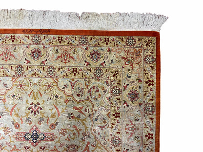 3' X 5' Vintage Fine Handmade Turkish Oriental Silk Rug 900 KPSI Wow - Nuvé