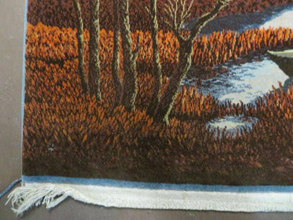 2' X 3' Vintage Handmade Pakistan Pictorial Rug Carpet Scenery Bird Tree Wow - Nuvé