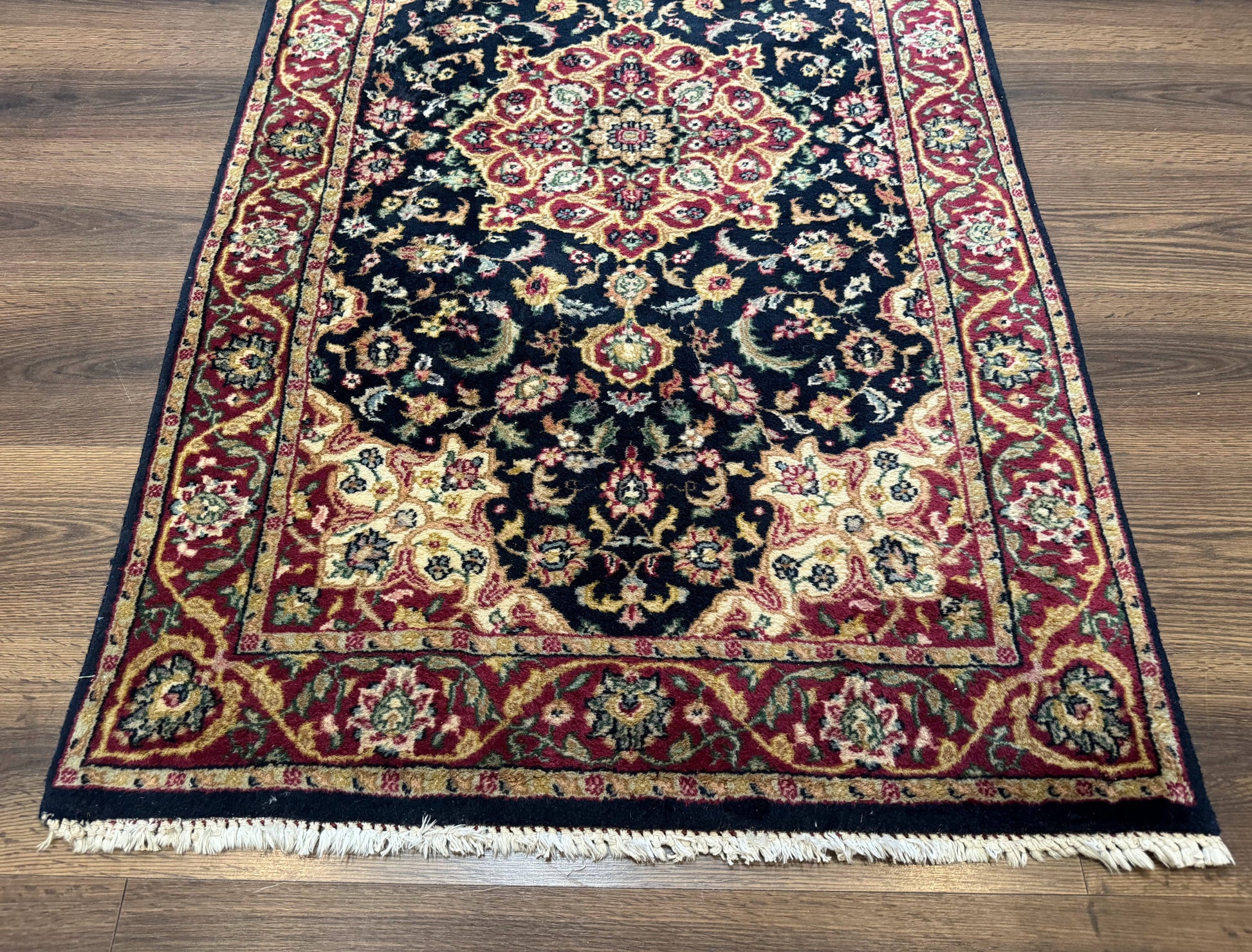 Pak Persian Sarouk Rug 3x5, Navy Blue and Red - Nuvé