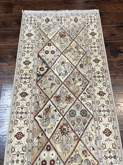 Pak Persiann Runner Rug 2.7 x 12, Handmade Wool Vintage Hallway Rug, Panel Design - Nuvé
