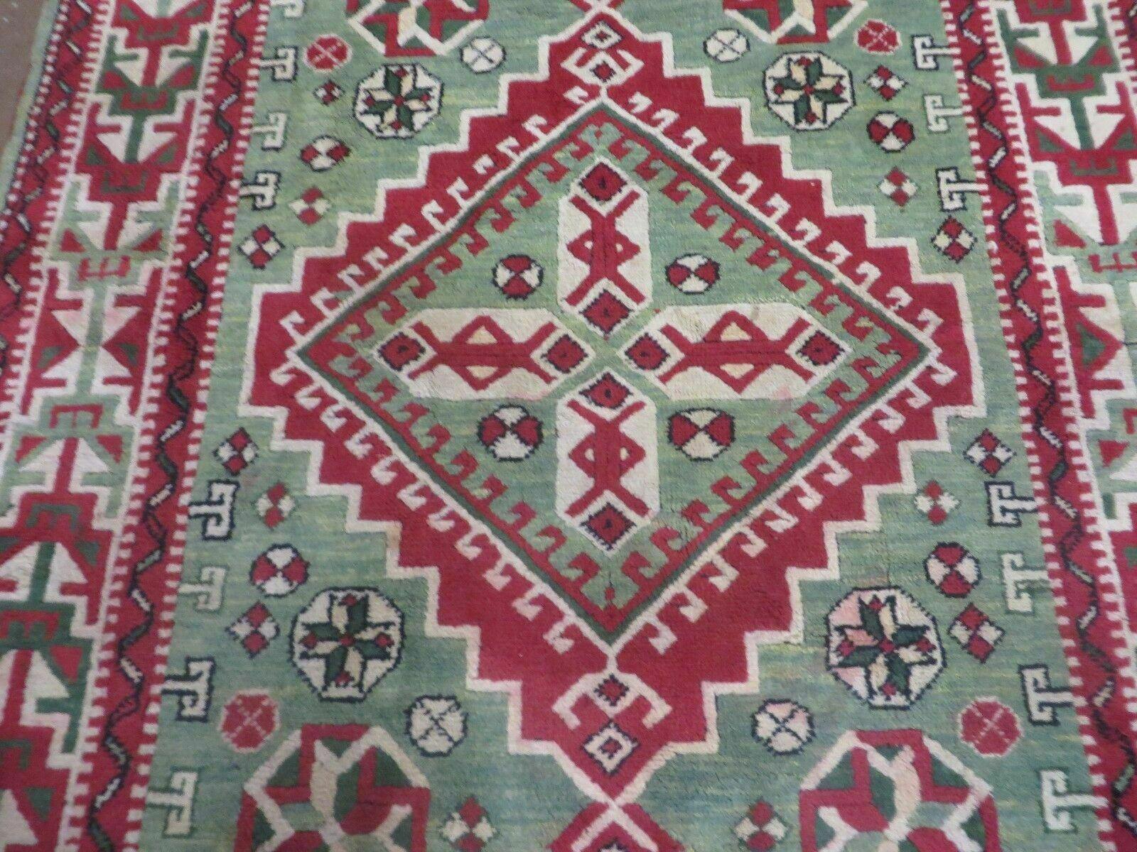 4' X 6' Vintage Handmade Turkish Kazak Design Wool Rug Carpet Nice - Nuvé