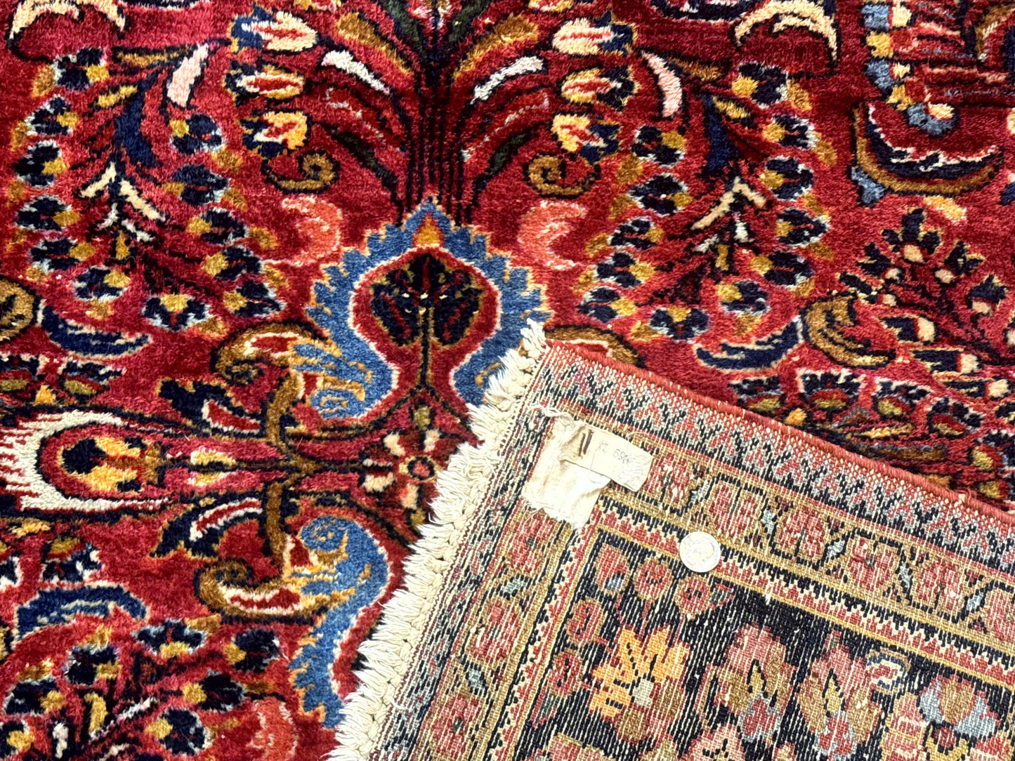 Persian Lilihan Rug 5x6, Red, Floral, Antique Persian Carpet - Nuvé