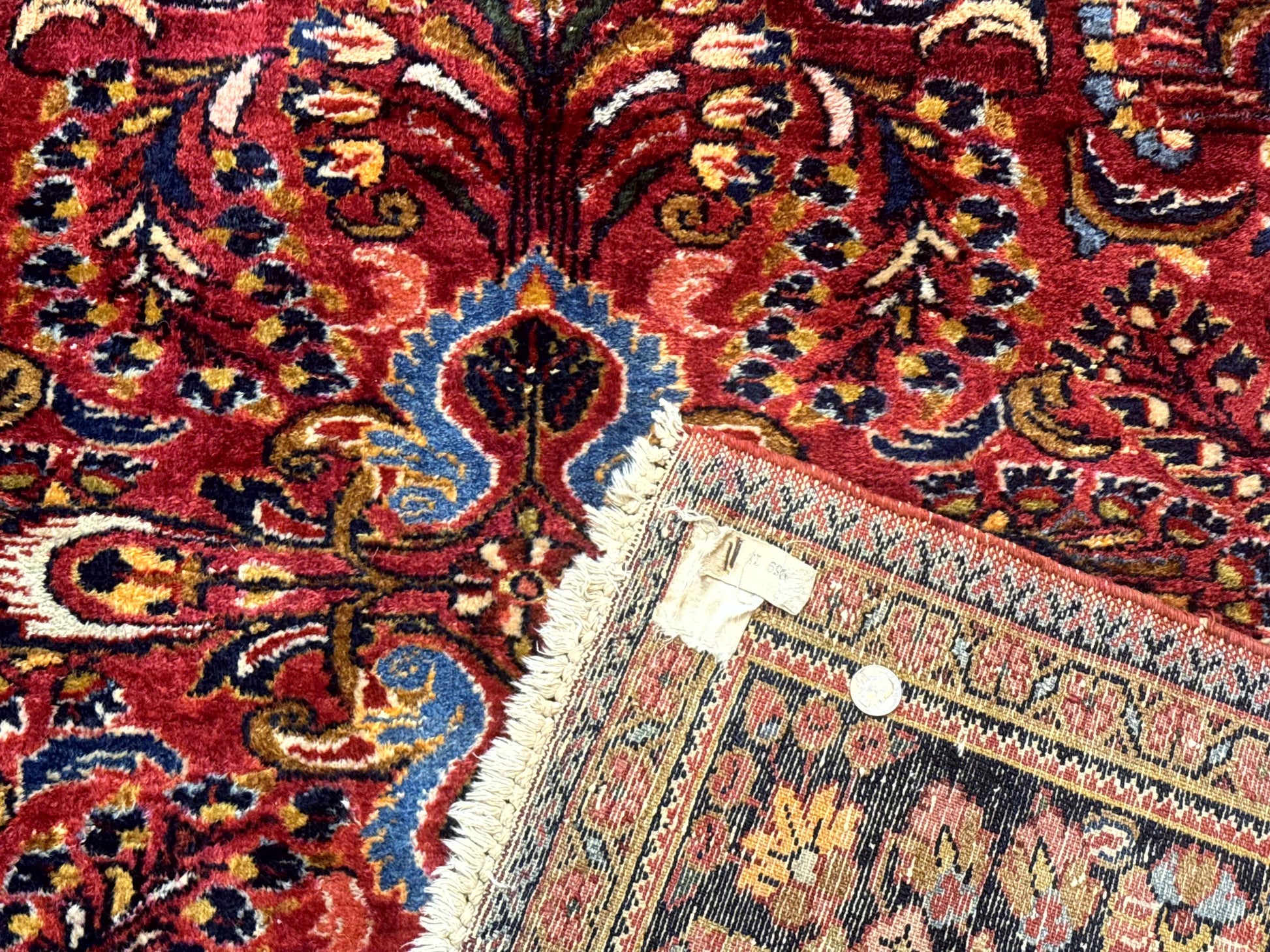 Persian Lilihan Rug 5x6, Red, Floral, Antique Persian Carpet - Nuvé