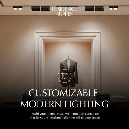 Dawn Track Light System by Residence Supply with adjustable spotlights and sleek modern design for versatile interior lighting.