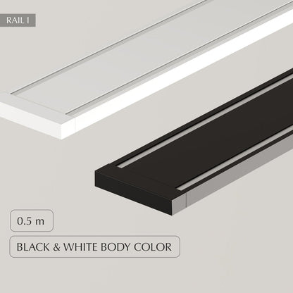 Dawn Track Light System by Residence Supply featuring adjustable spotlights on a sleek track for modern interior lighting.
