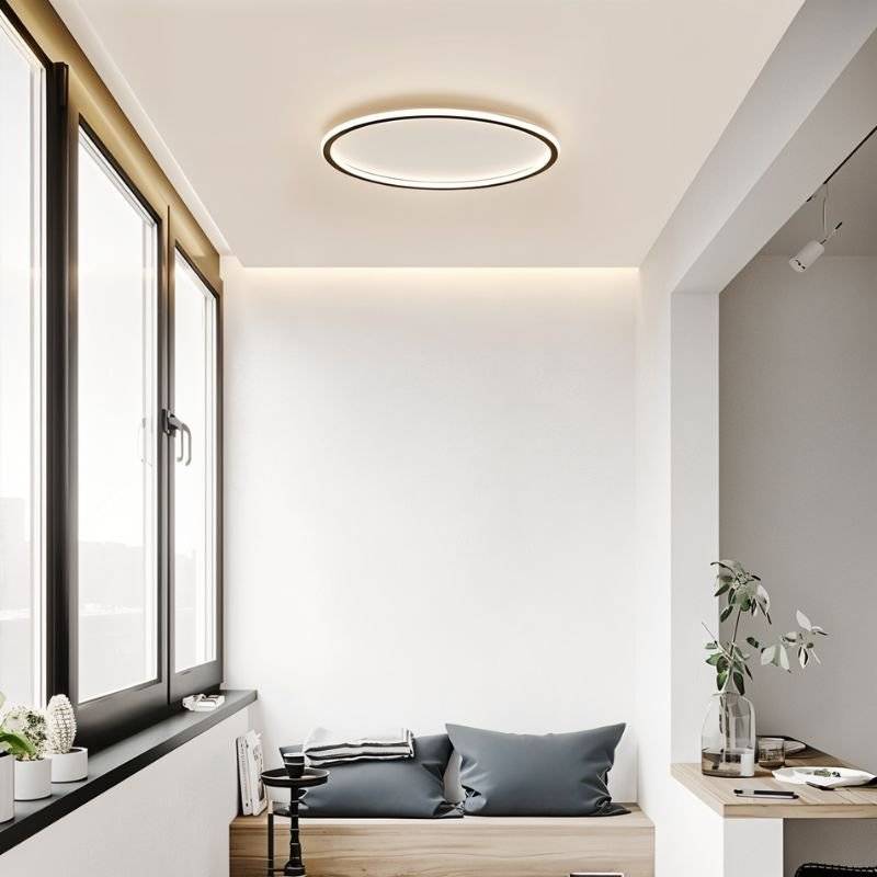 Modern Dayira ceiling light by Residence Supply featuring a sleek metallic finish and integrated LED bulbs.