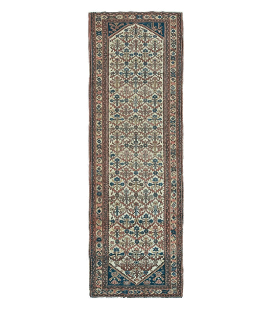 3' 3"X 10' Antique Handmade Caucasian Shirvan Wool Runner Rug Nice