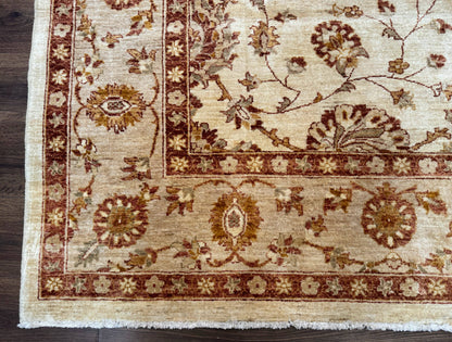 Pakistani Peshawar Rug 8x10, Pak Persian Traditional Oriental Carpet, Handmade, Wool, Allover Pattern - Nuvé