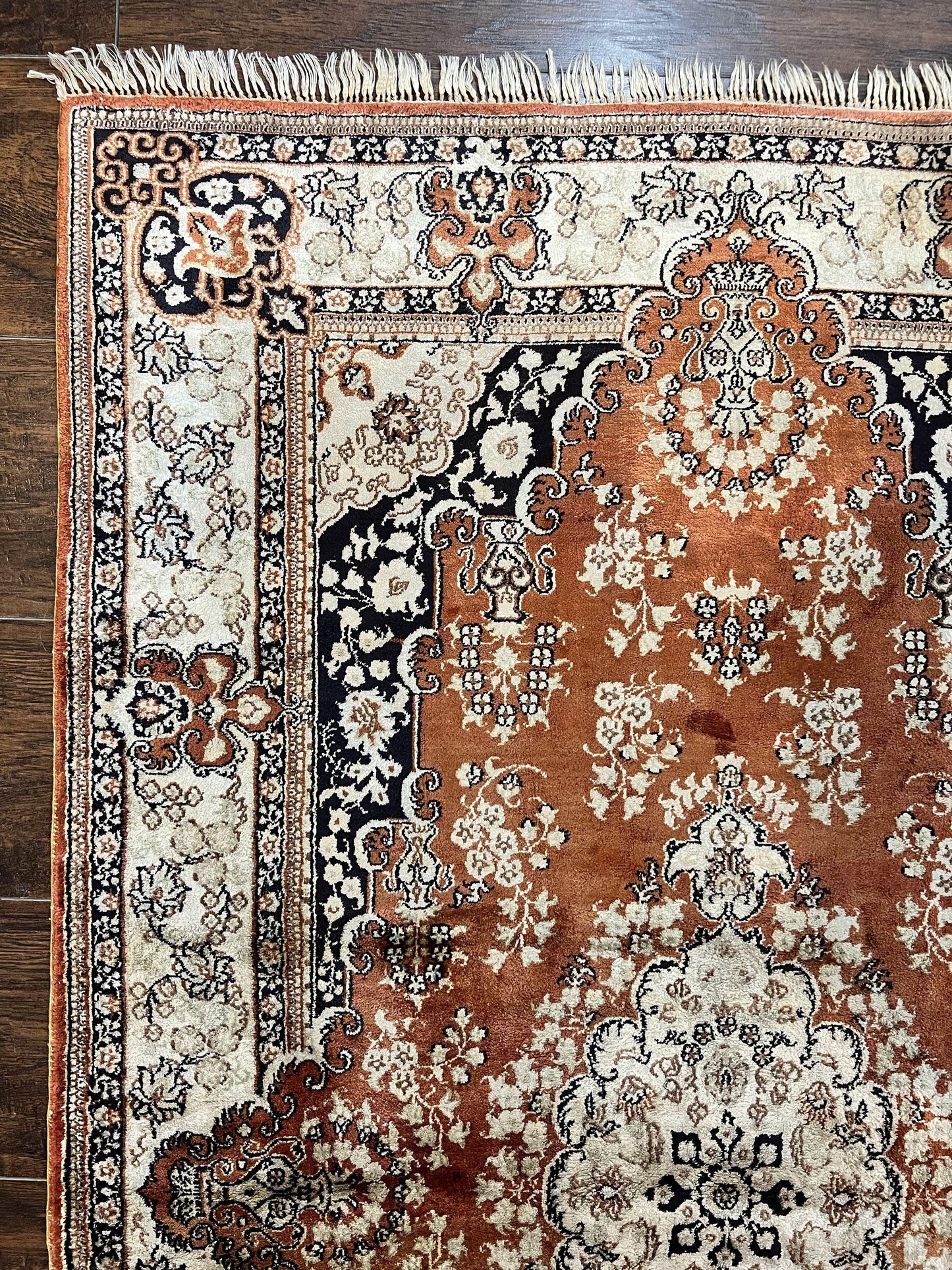 Turkish Silk Rug 3x5, Very Fine 400 KPSI, Floral Medallion, Handmade Hand Knotted Silk on Silk Oriental Carpet - Nuvé