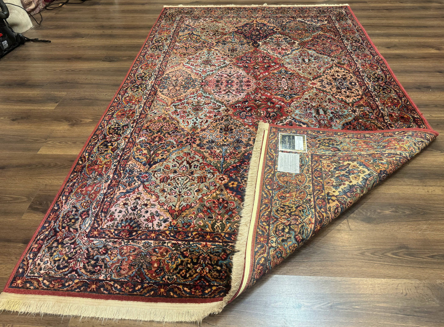 Karastan Rug 5.9 x 9, Multicolor Panel Kirman Rug #717, Wool Original Karastan Collection 700 Series - Nuvé
