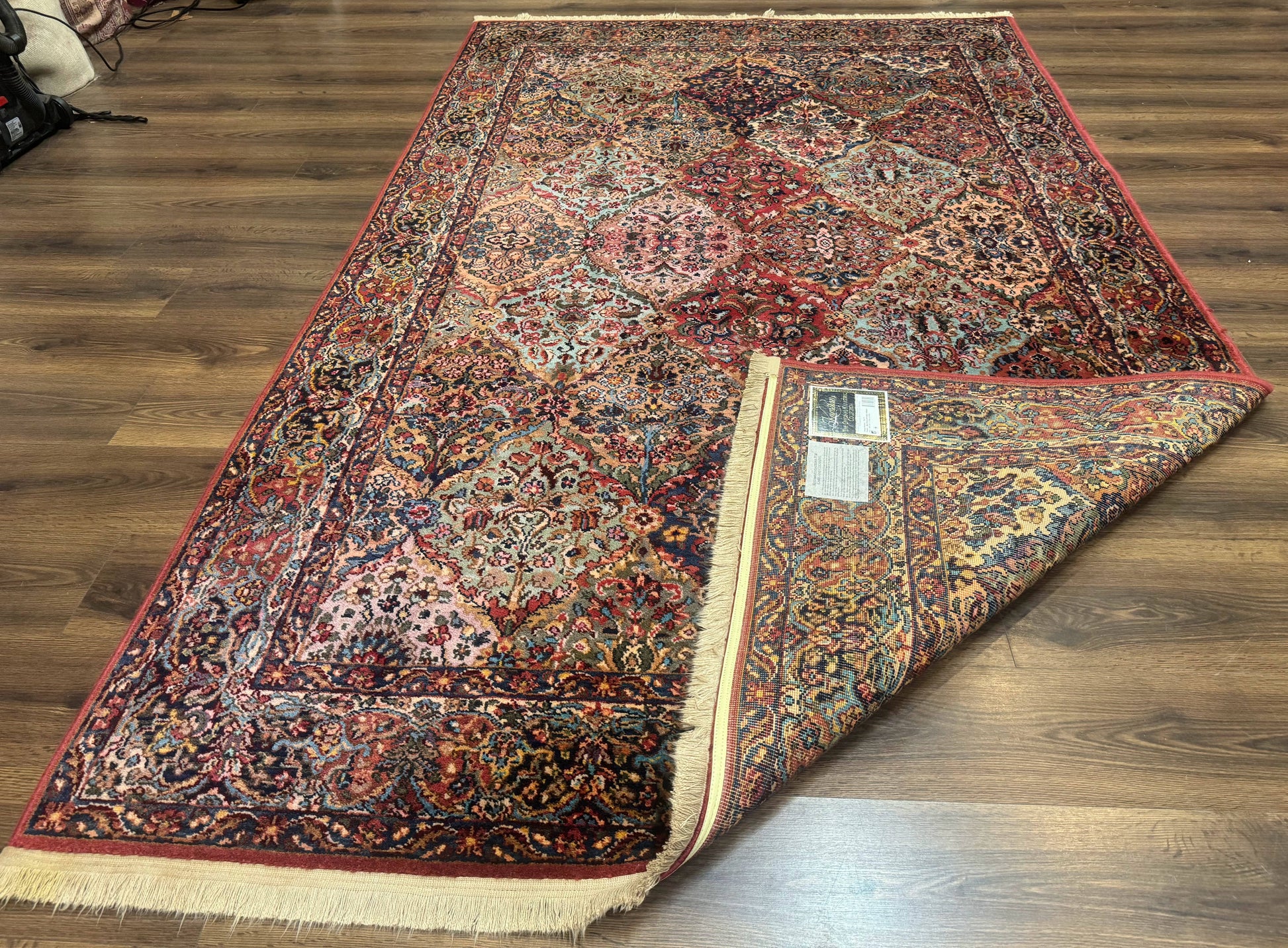 Karastan Rug 5.9 x 9, Multicolor Panel Kirman Rug #717, Wool Original Karastan Collection 700 Series - Nuvé