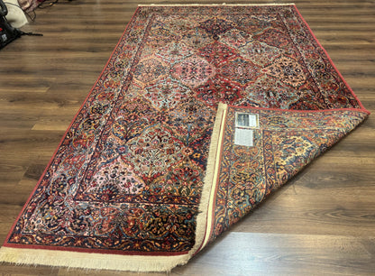 Karastan Rug 5.9 x 9, Multicolor Panel Kirman Rug #717, Wool Original Karastan Collection 700 Series - Nuvé