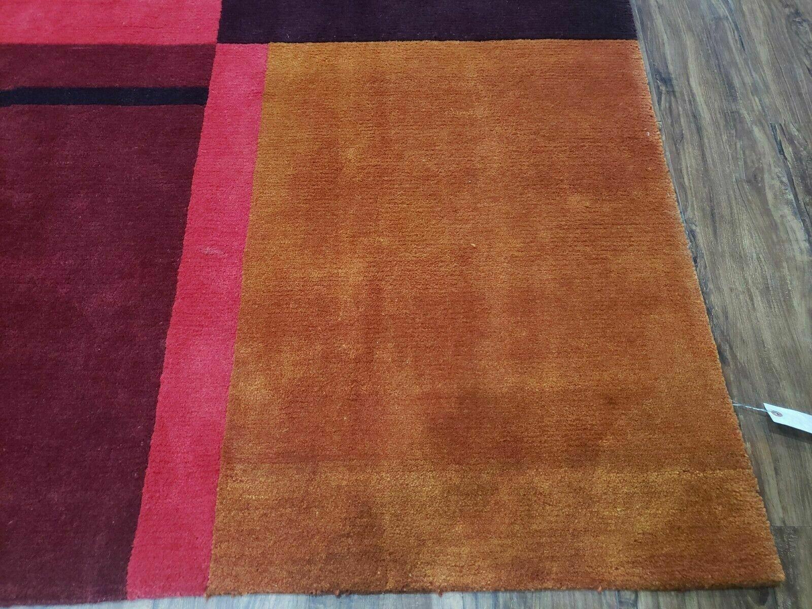 8' X 10' Tibetan Nepal Art Deco Hand Knotted Wool Rug Modern Contemporary Nice - Nuvé