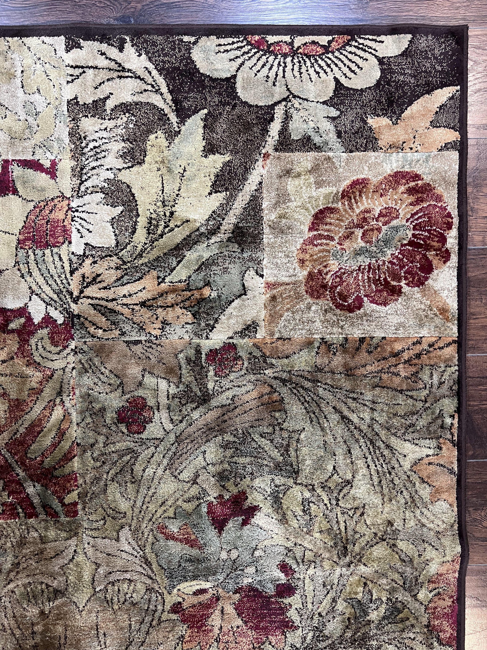 Modern Abstract Area Rug 5x7, Floral Design, Contemporary Carpet 5 x 7, Multicolor - Nuvé