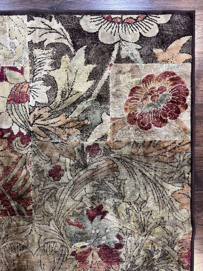 Modern Abstract Area Rug 5x7, Floral Design, Contemporary Carpet 5 x 7, Multicolor - Nuvé