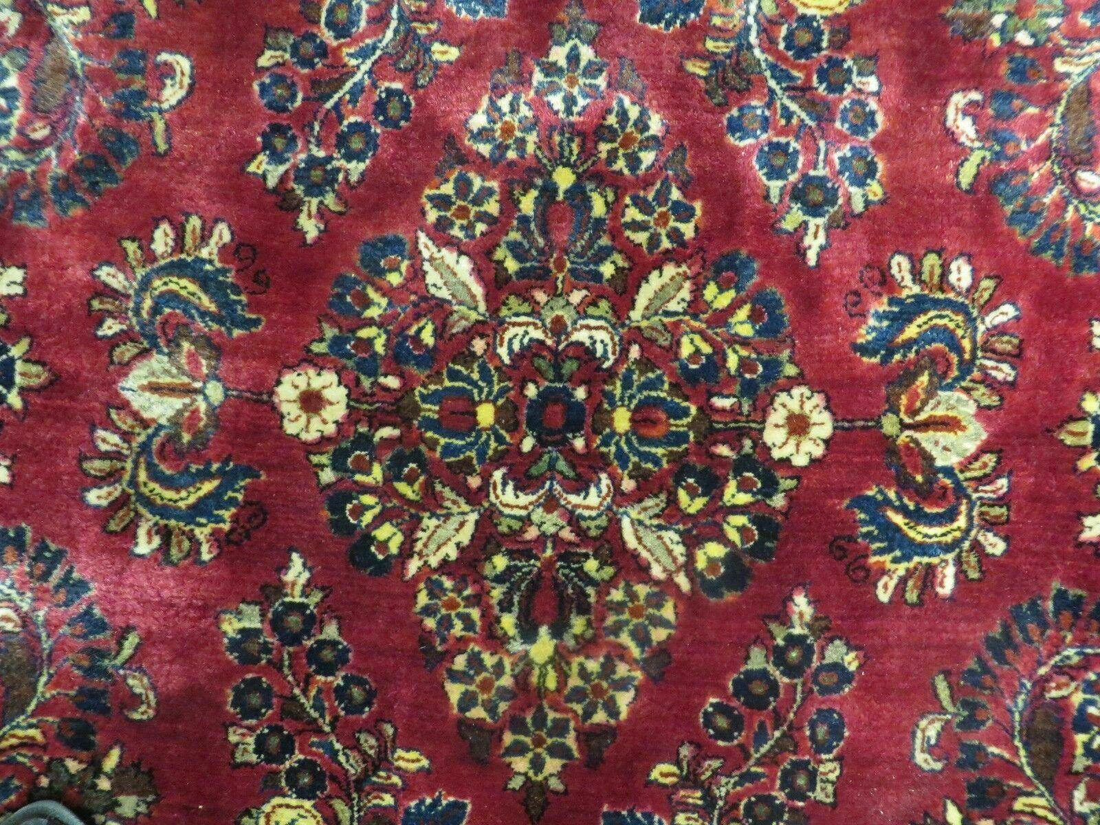 Persian Sarouk Rug 4x6, Red, Floral, Antique - Nuvé